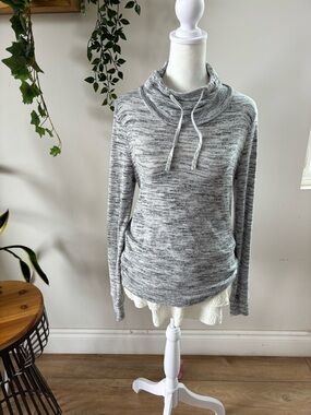 Lucky Brand Heather Gray Cowl Neck Sweater